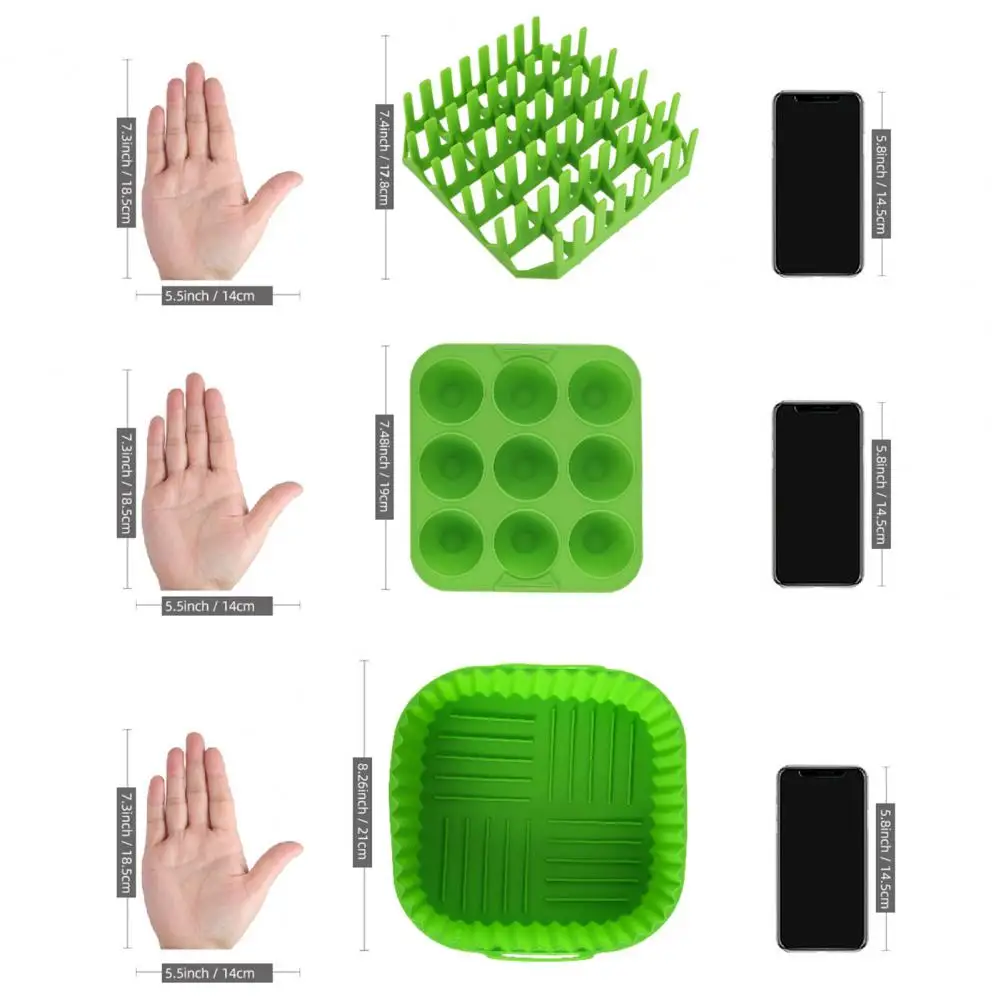 

High Temperature Resistant Baking Tray Silicone Basket Liners for Air Fryer Oven Square Reusable Molds for Bbq Grill Baking Pan