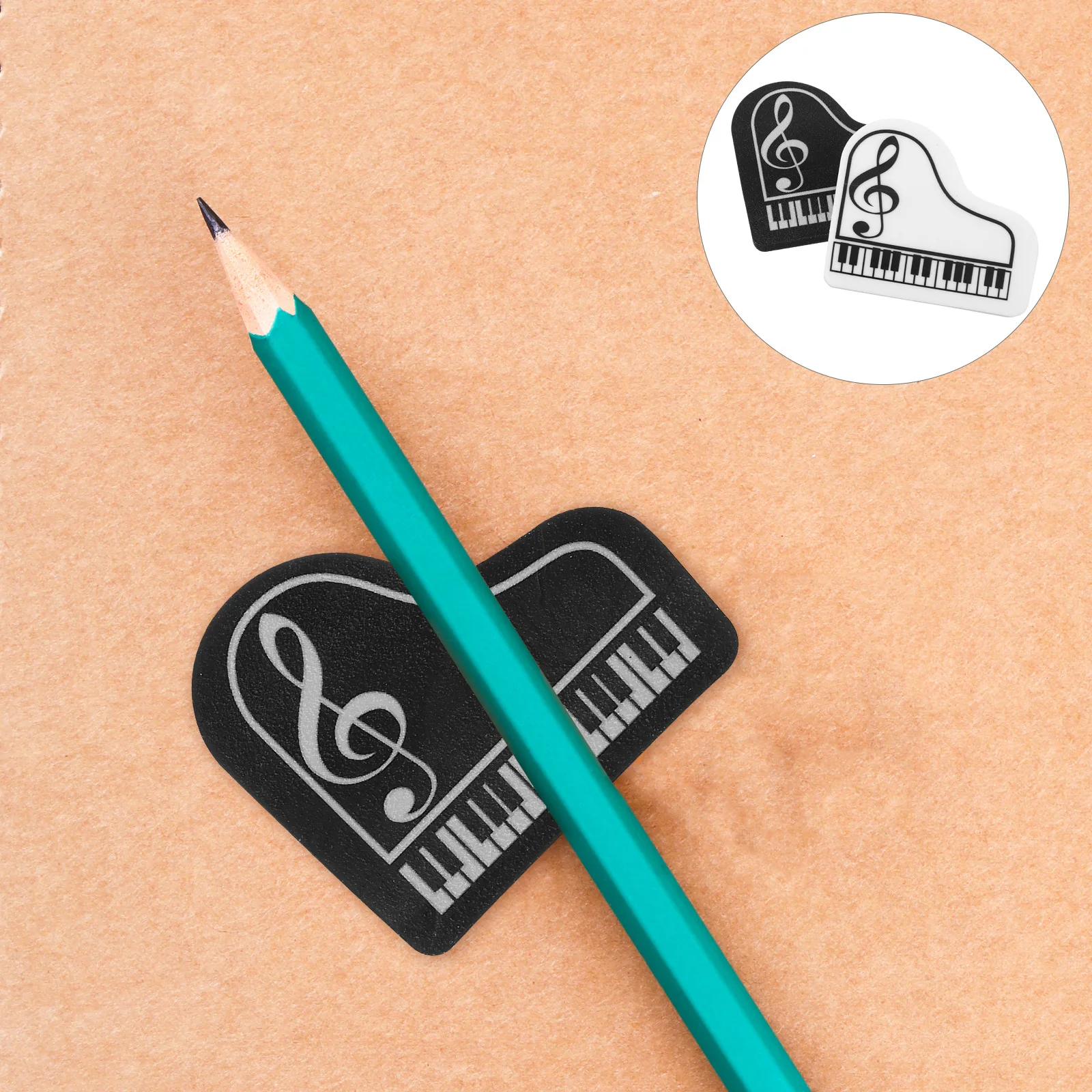 

10 Pcs Pencil Birthday Erasers for Dry Board Pencils TPR Math Adorable Piano Convenient