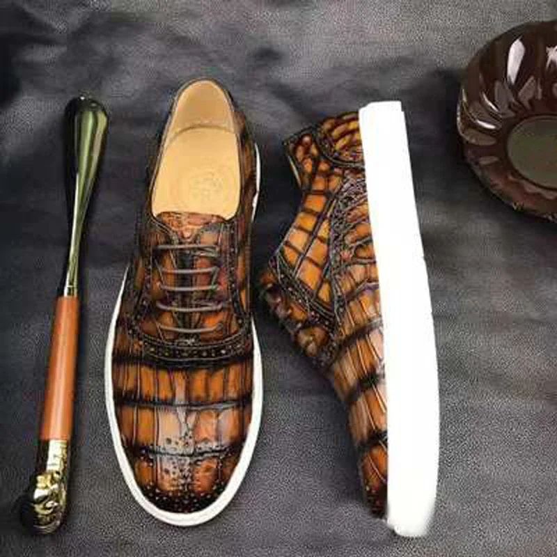 chue male  crocodile men shoes   crocodile  male  breathable  board shoes men crocodile shoes