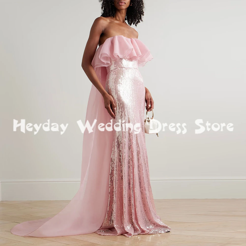 

Heyday Women's Customized Boat-neck Strapless Mermaid Evening Dresses With Sleeveless Floor-Length Formal Elegant Dresses 2025