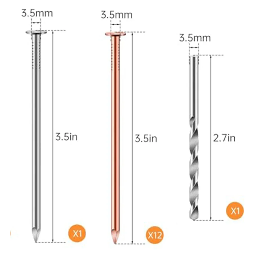 14개 나무 킬러 못 효과적인 3.5인치 구리 못 나무 그루터기 제거 도구 핸드 액세서리 고정 수리 부품