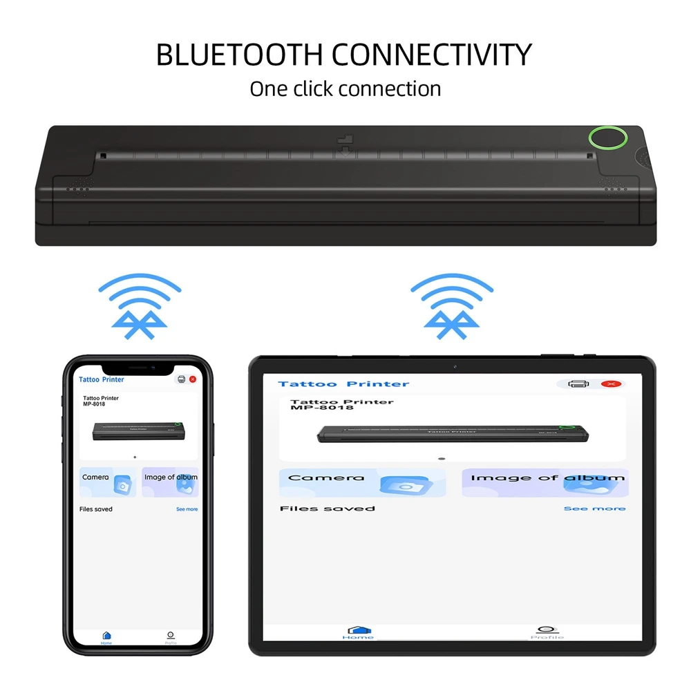 Wireless Bluetooth Built-in Battery Tattoo Template Transfer Machine Portable Thermal Template Machine Thermal Copier For A4