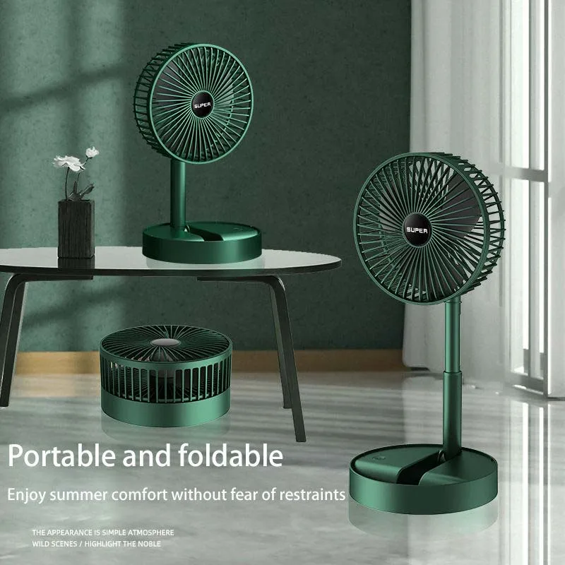 Klappbarer Teleskopst änder Boden ventilator USB wiederauf ladbarer Desktop-Mini-Ventilator Low