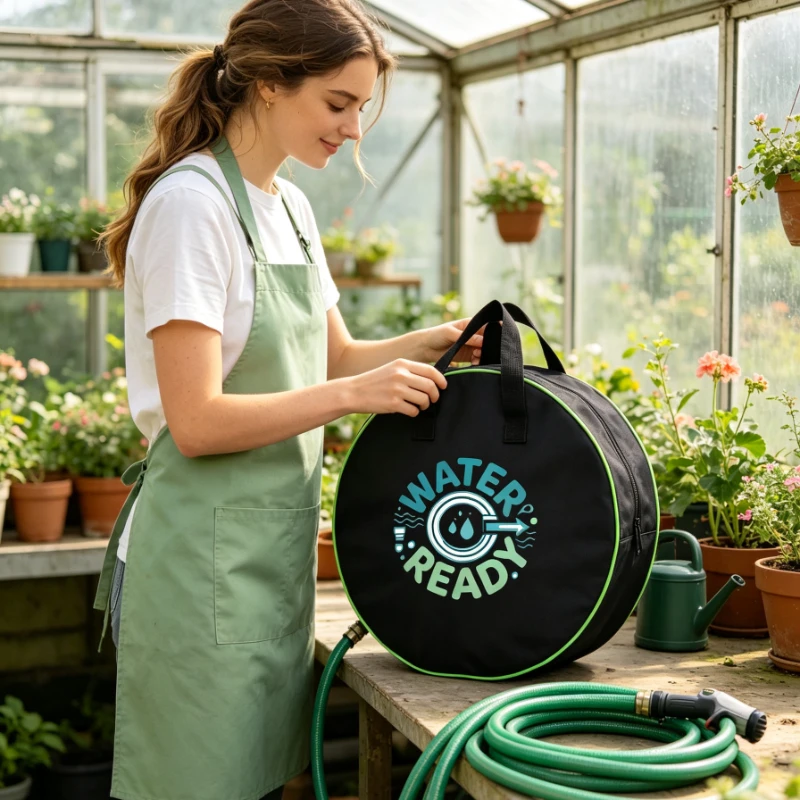 Heavy Duty Oxford Cloth Hose Storage Bag With Handle Portable Garden Hose Carry Bag for RV Garage Yard Car Washing
