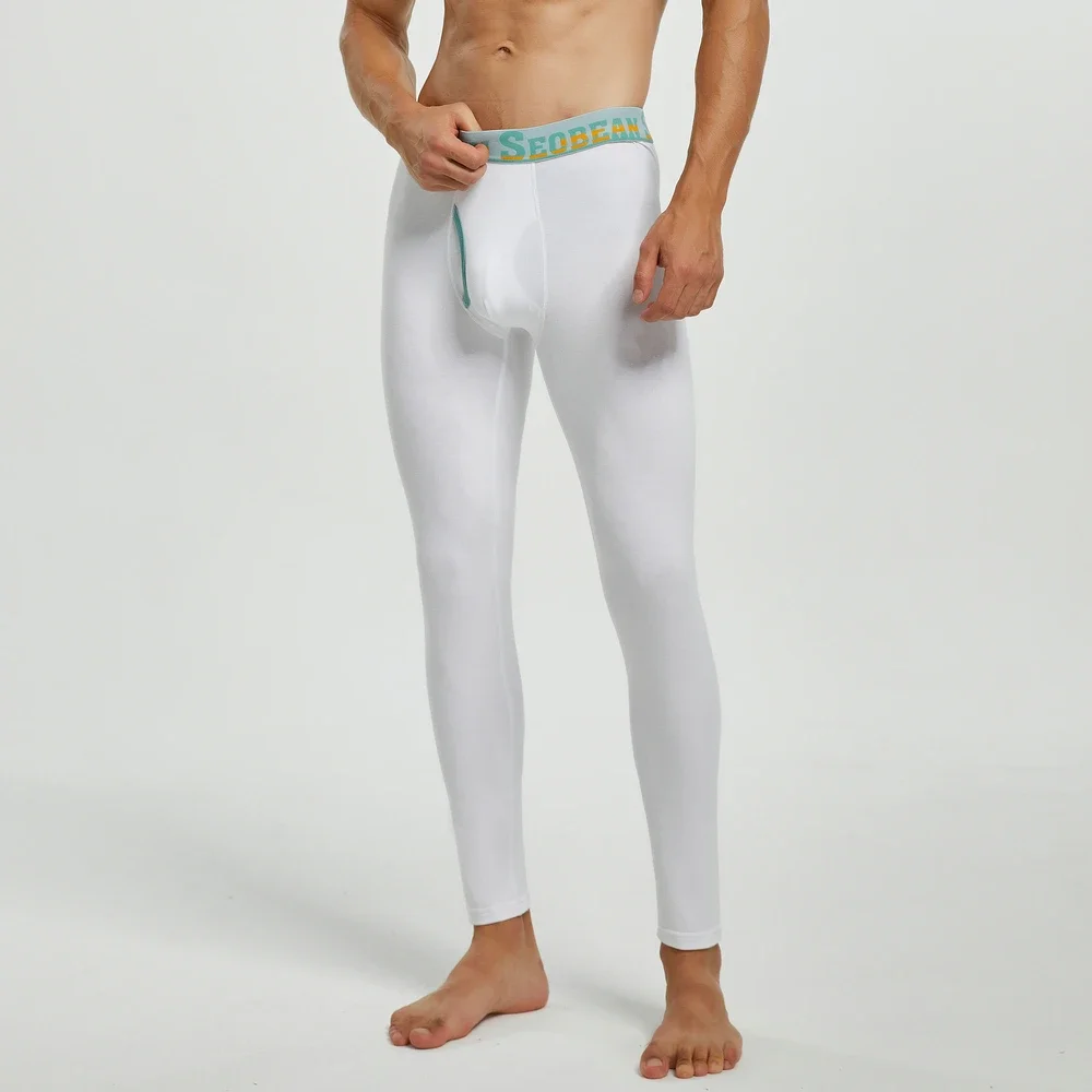 새로운 SEOBEAN 남성 클래식 솔리드 코튼 롱 존 언더웨어