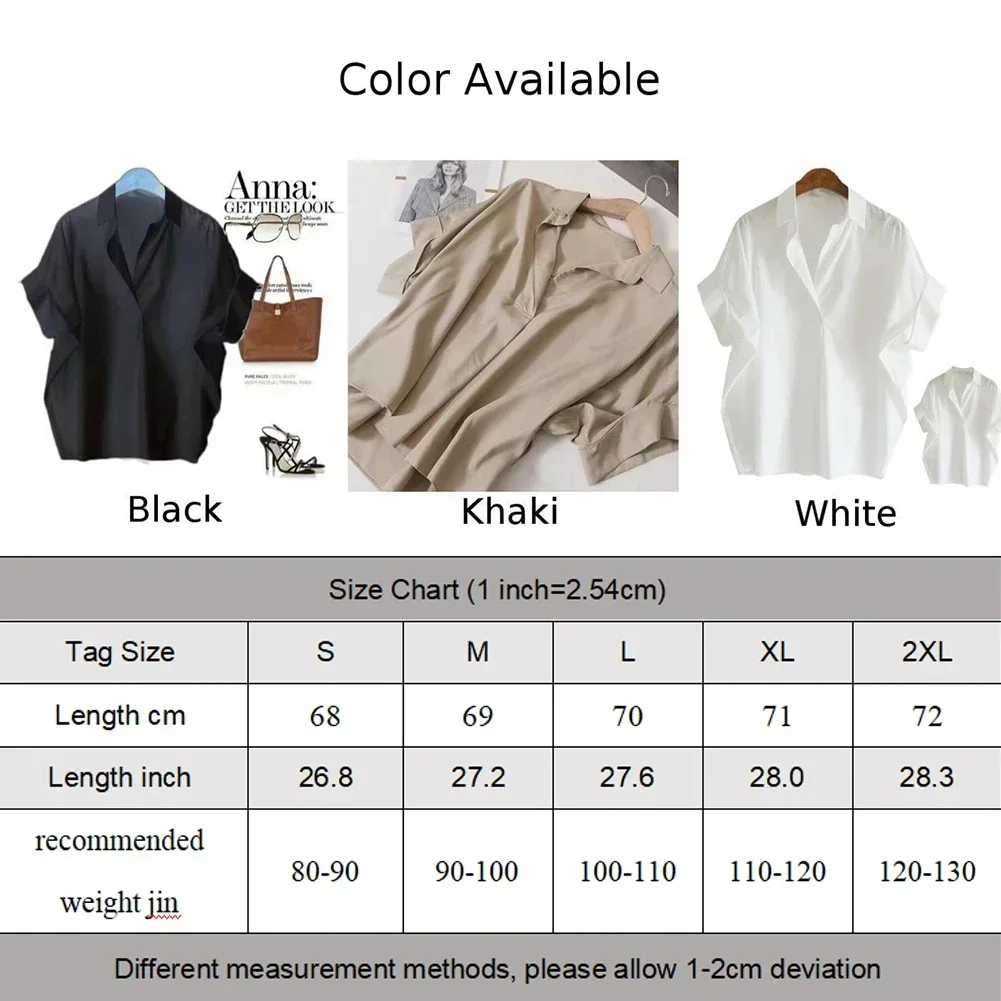 Summer Oversized Shirts Women Shirt Fashion Loose Solid Tops Short Sleeved Blouse Casual Solid Buttons Down Blusas