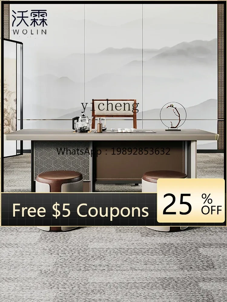

ZZ Office Chinese Style Tea Table Household Coffee Table Light Luxury Reception Kung Fu Tea Table and Chair Combination