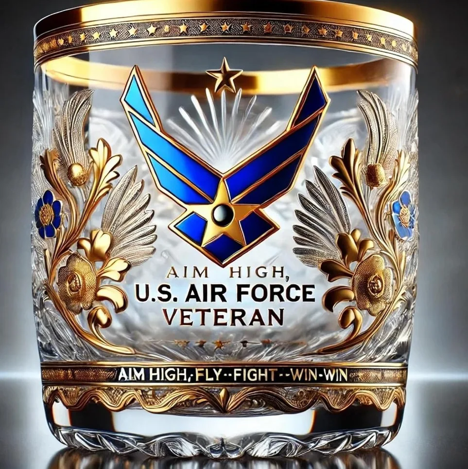 Personalisierter Veterans Tribute Glass Memorial Glasbecher