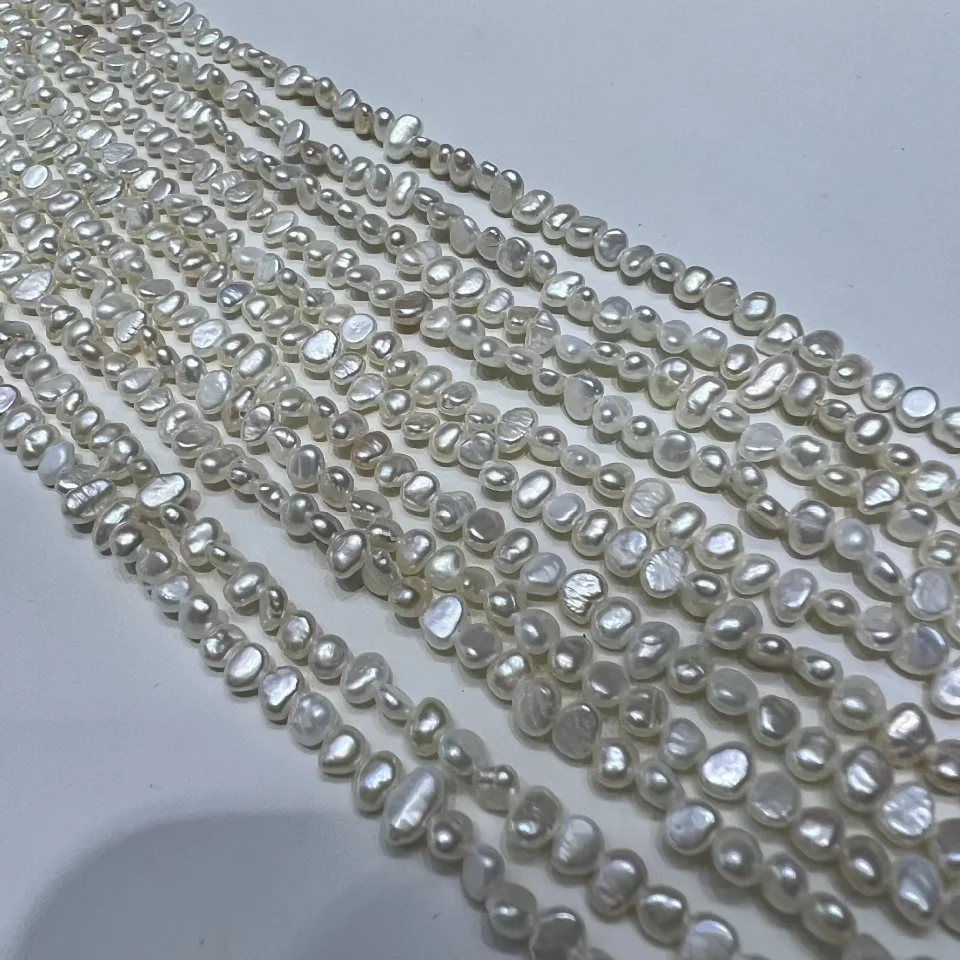 

AA Pearls Natural Straight Hole Freshwater Pearl White Loose Irregular Beads For Bracelet Necklace Earring DIY Jewelry Making