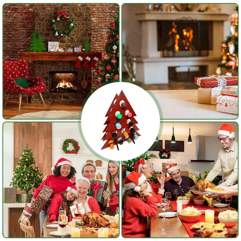 

2025 Новая практичная деревянная стойка для винного календаря Адвента для домашнего развлекательного использования