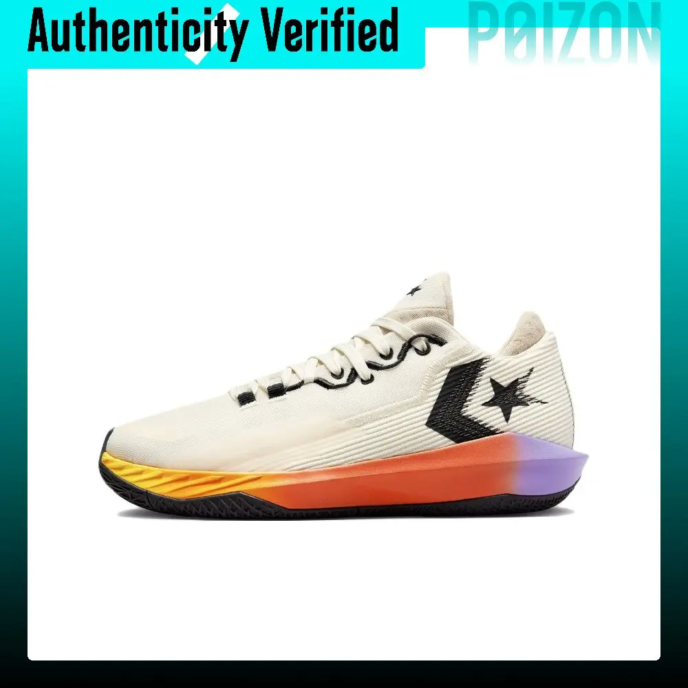 Converse All Star BB Jet Basketball Shoes Unisex Mid Top Ecru/Orange A00404C