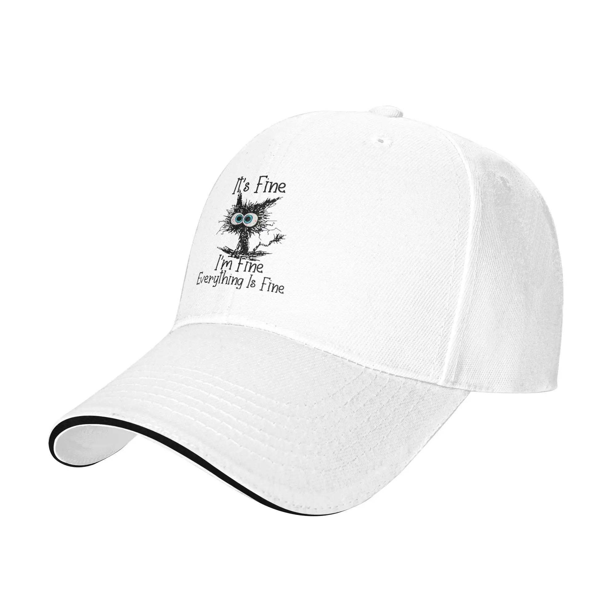 Im Fine Everything Is Fine Funny cat  Baseball Cap Unisex Hip-Hop Sun Hats  Hats Adjustable Snapback Caps Fishing Hat Hats