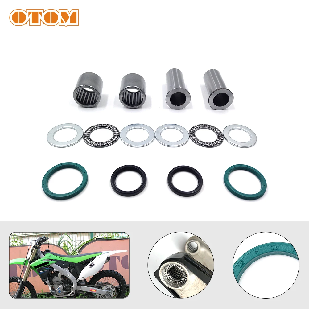 

OTOM Motocross Enduro Swing ARM Roller Pin Bearing Bushing Oil Seal Maintenance Kit Motorcycle Part For Kawasaki KXF KLX 250 450