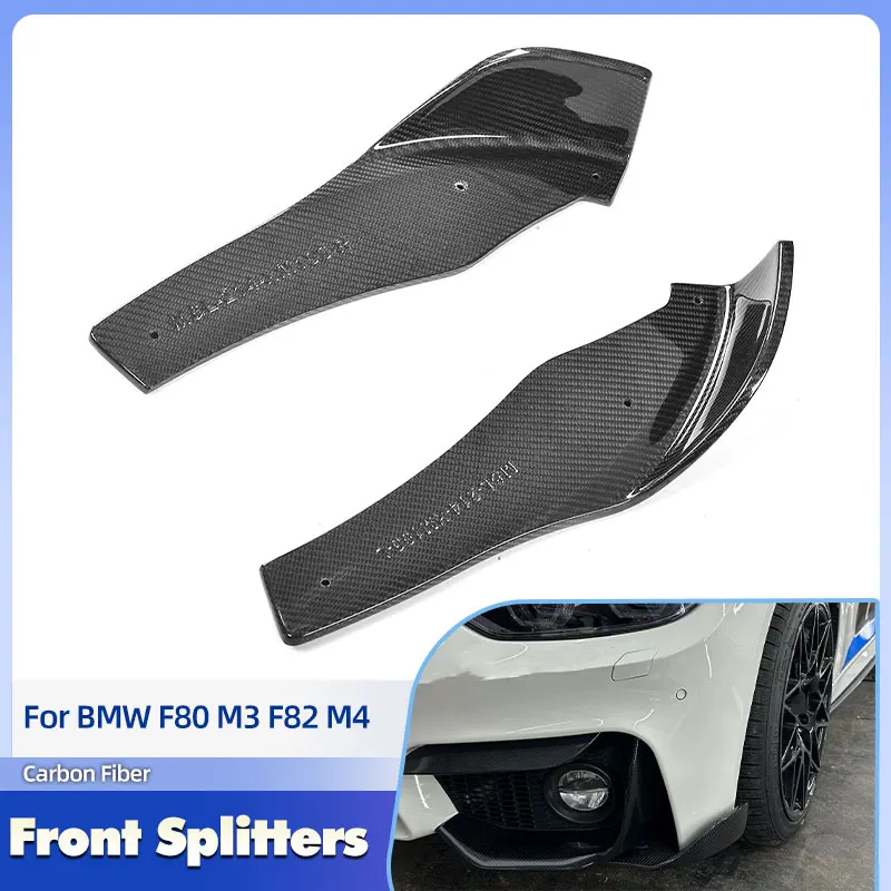 

Car Front Bumper Splitters Flaps Full Carbon Fiber for BMW F80 M3 F82 M4 2014-2019 Racing Front Splitters Cupwings Body Kits FRP