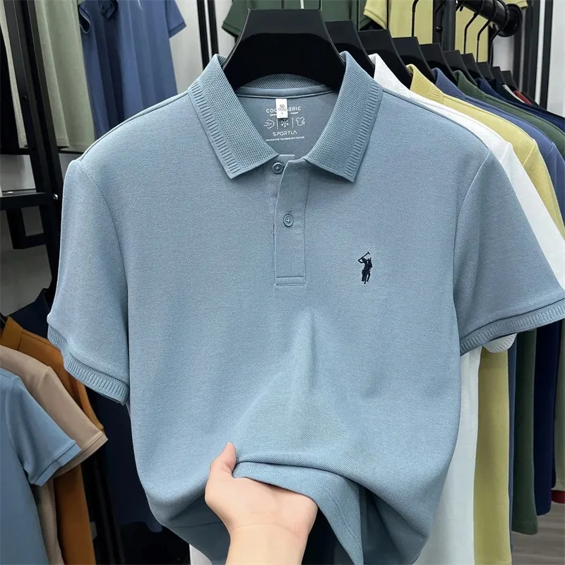 Designer new men's short sleeve polo shirt high-end brand summer breathable new fashion exquisite pony embroidered Paul T-shirt