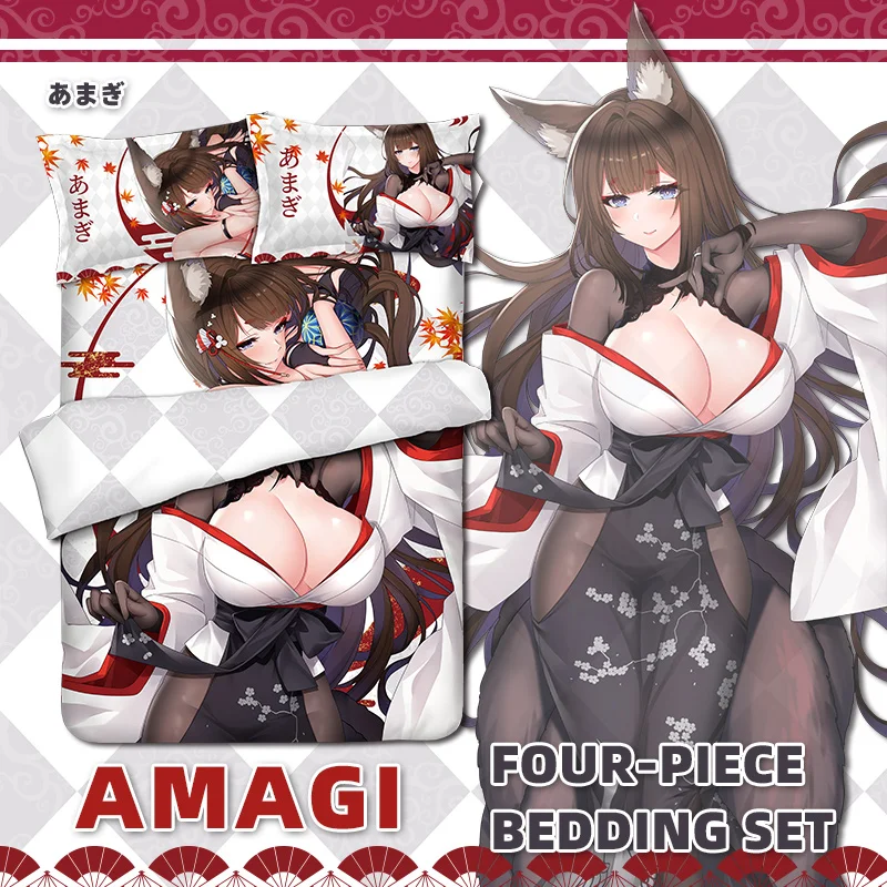 

Azur Lane Bedding Set IJN Amagi Anime Duvet Cover Quilt Cover Pillowcase Bedroom Bed Linen Decoration