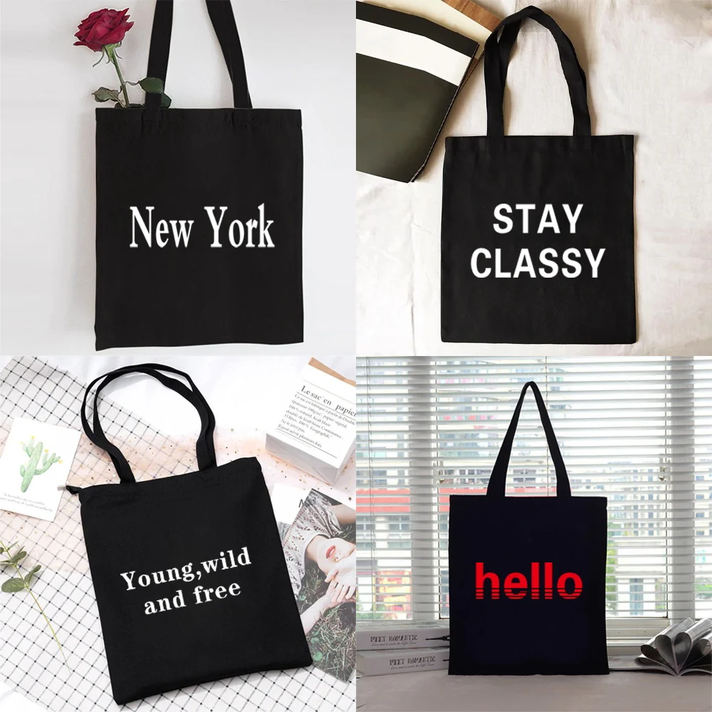 

Shopping Bag Women Handbag Shoulder Bag Ladies Shopper Canvas Bag Reusable Commute Large Capacity School Tote Bag Walls Print