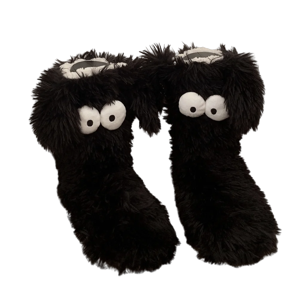 

Cute Big Eyes Slipper Socks with Puppy Ears Cartoon Thickened Non-slip Floor Socks Hosiery Warm Coral Fleece Socks Girls