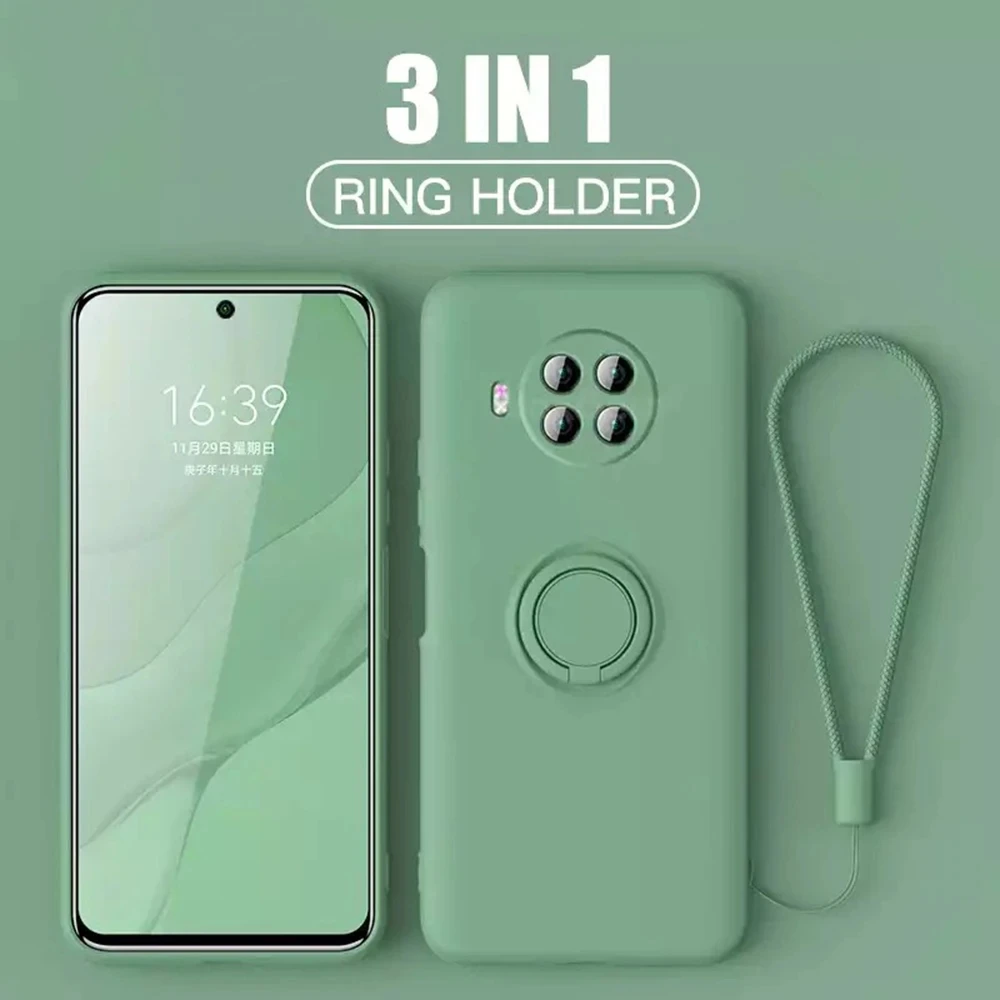 Liquid Silicone Magnetic Ring Holder Case For Xiaomi Redmi A1 Mi 12 10T Lite 11T 12T POCO  F4 X4 M4 Pro 5G