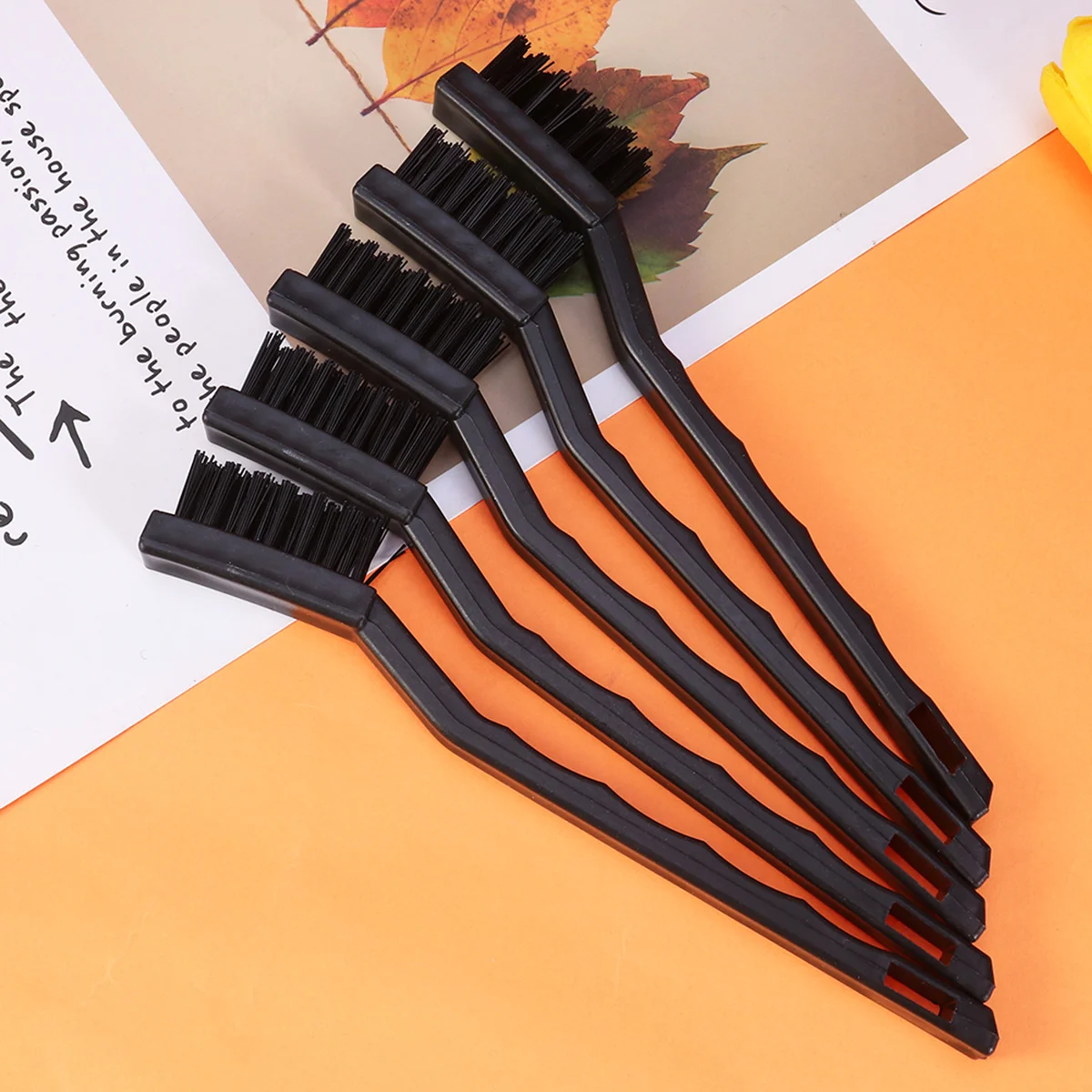 

5 Pcs Bristle Anti Static Brush 3 Row Black Phone Record Cleaning Circuit Board