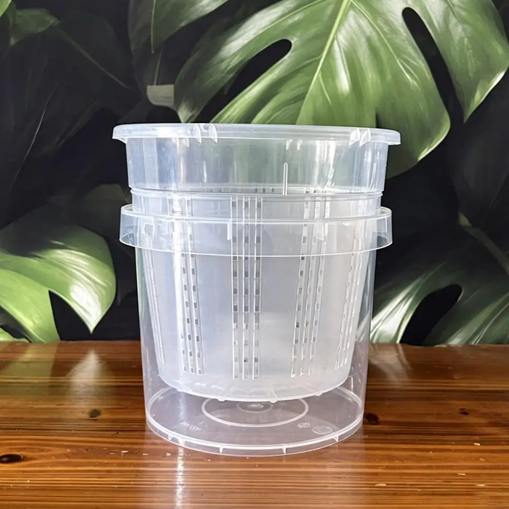 Plastic Indoor Garden Pot Plastic Self-watering Plant Pot with Water Reservoir Slotted Pot Breathable Root Control for Orchids