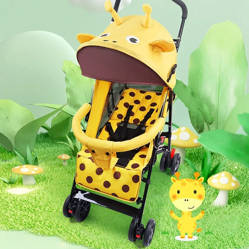 Детская коляска — складная дышащая сетчатая коляска с амортизирующим сиденьем с откидным сиденьем, компактный дизайн зонтика для больших детей