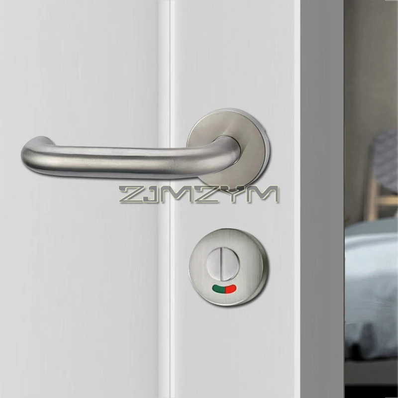 Mortise Lockset with Lever for Entry/Office Door Stainless Steel Sanding Indicator Door Lock Vacant/Engaged Indicator