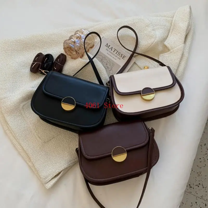 Womens PU Shoulder Bag Fashion Crossbody Bag Small Square Handbag Bag Color-Block Underarm Bag Lady Spring Bag