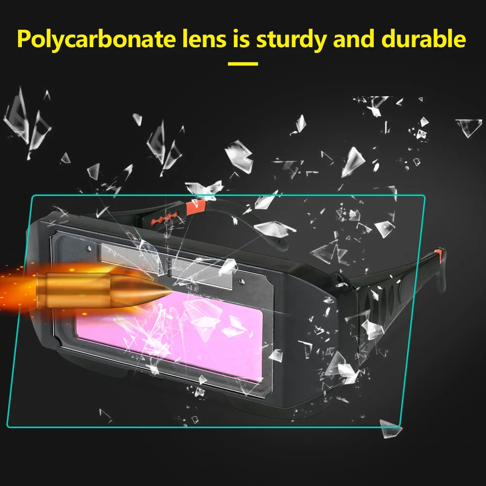 1pc Auto Darkening Welding Goggle Glasses - Advanced Automatic Light Change Technology for Enhanced Eyes Protection