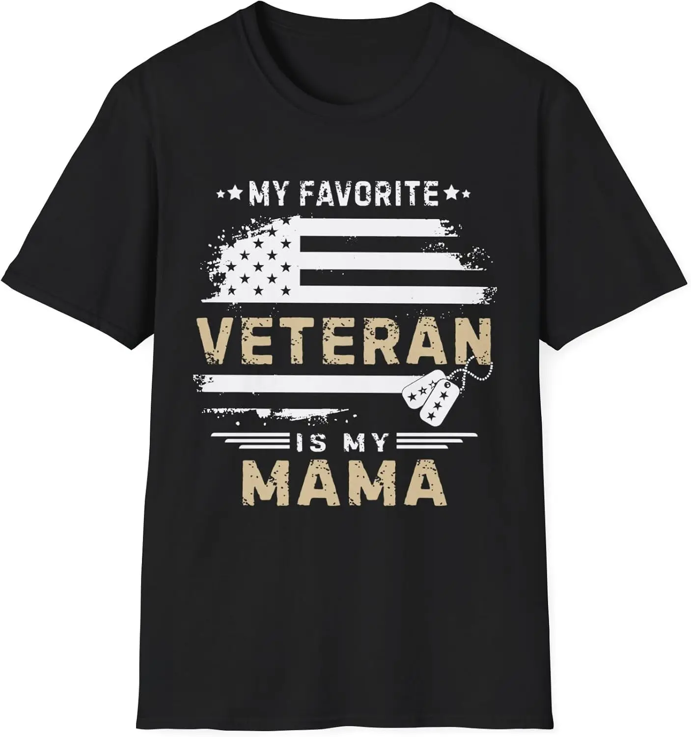 My Favorite Veteran is My Mama USA Flag Veterans Day T-Shirt Gift for Veteran Mama