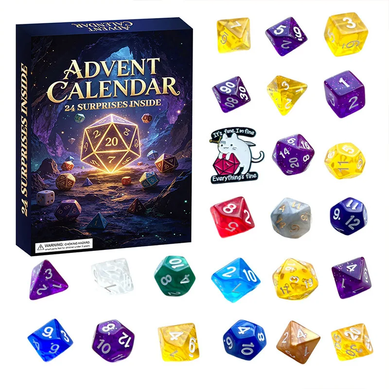 2026 Festival Advent Calendar Christmas 24 Days Countdown Calendar Dice DND Superhero Themed Dinosaur For Festival Gift