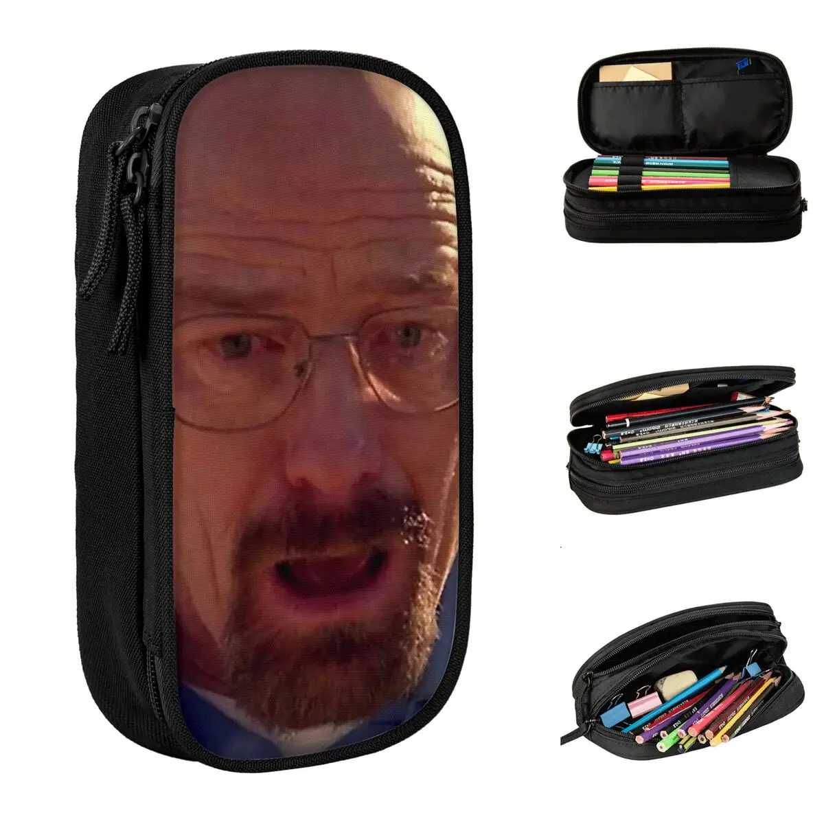 Walter White Meme Federmäppchen Breaking-Bad Federmäppchen Stifte für Schüler Große Aufbewahrungstaschen für Stifte Schulbedarf Schreibwaren