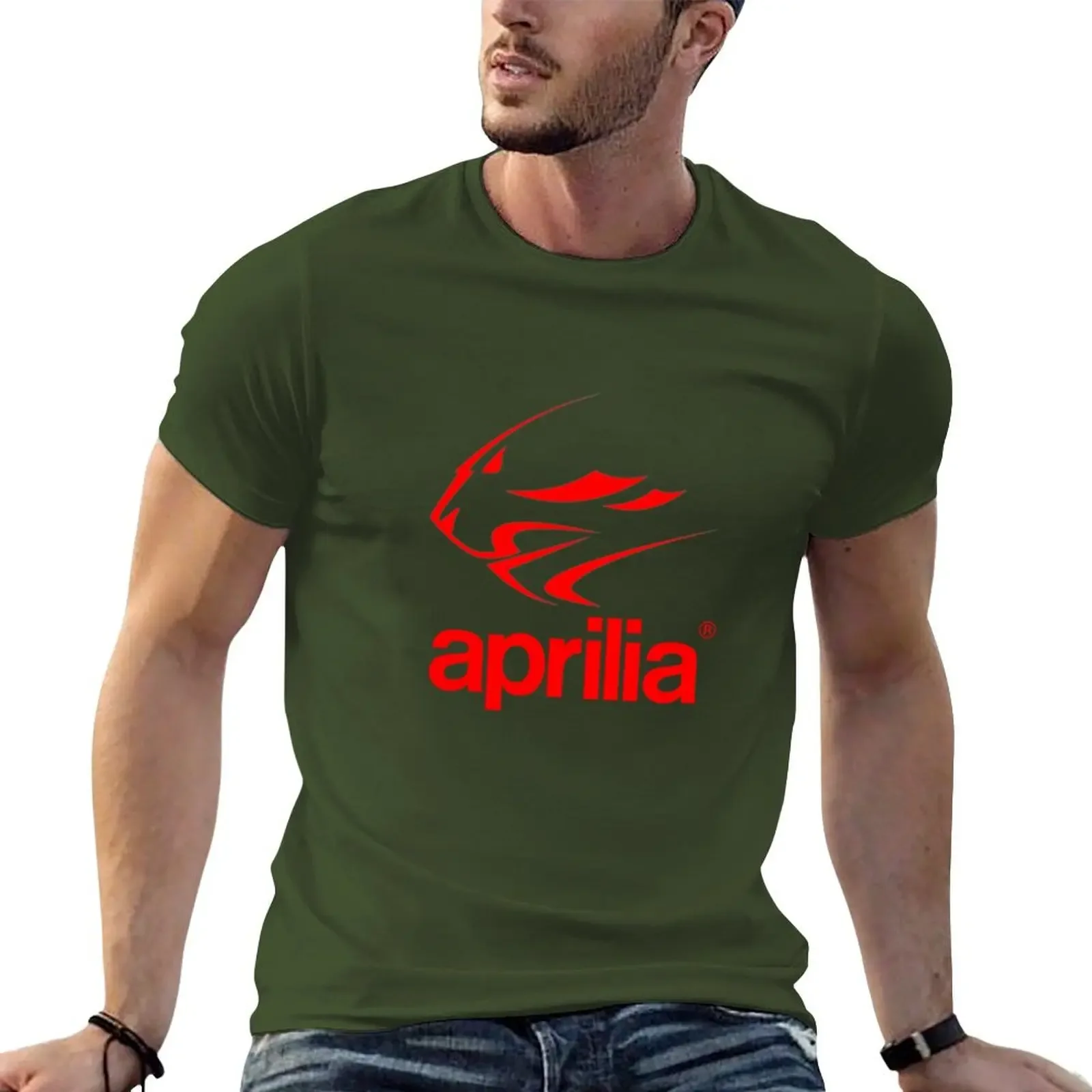 Aprilia Motorcycle Tshirt graphic tees plain oversized blacks mens champion Short Sleeve Cotton New Arrival Round Collar Outfits image 5