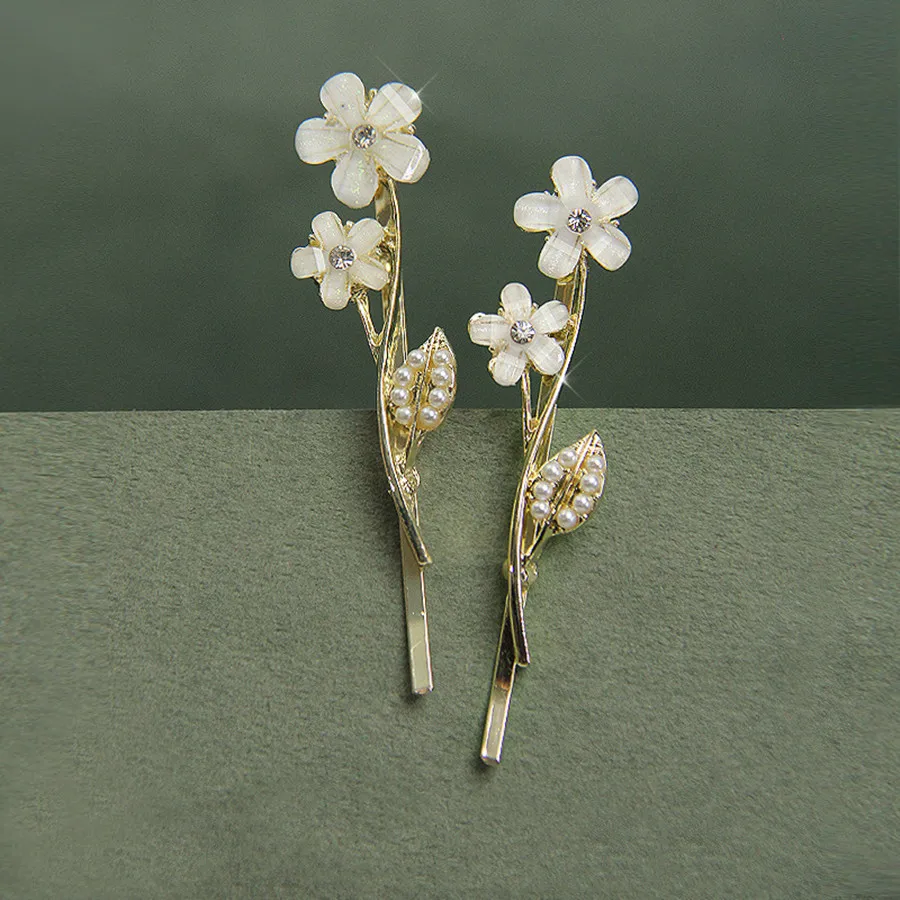 Shiny Rhinestone flower Metal Hair Clips For Women Fashion Gold Silver Color Hairpins Girls Hair Accessories Hairgrips Jewelry