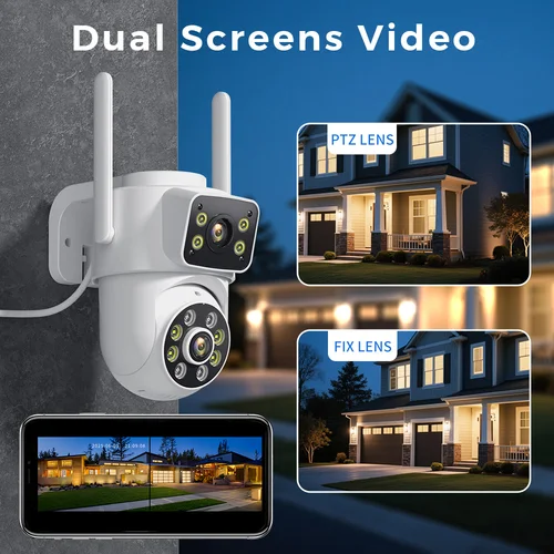 Imagen 2 del producto BESDER 4K 8MP PTZ cámara IP Wifi exterior lente Dual pantallas AI seguimiento automático 4MP protección de seguridad vigilancia CCTV iCSee