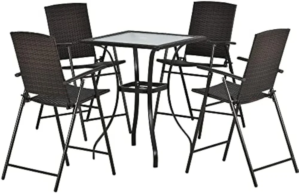 5 Pieces Patio Dining Set for 4 with 1.96