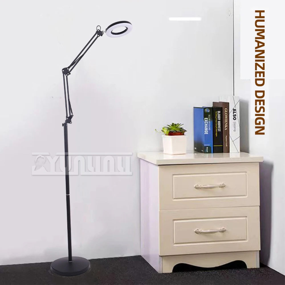 LED Magnifier Floor Lamp Magnifier Glass Cold Facial Light LED Folding Light Magnifier Beauty Nail Tattoo