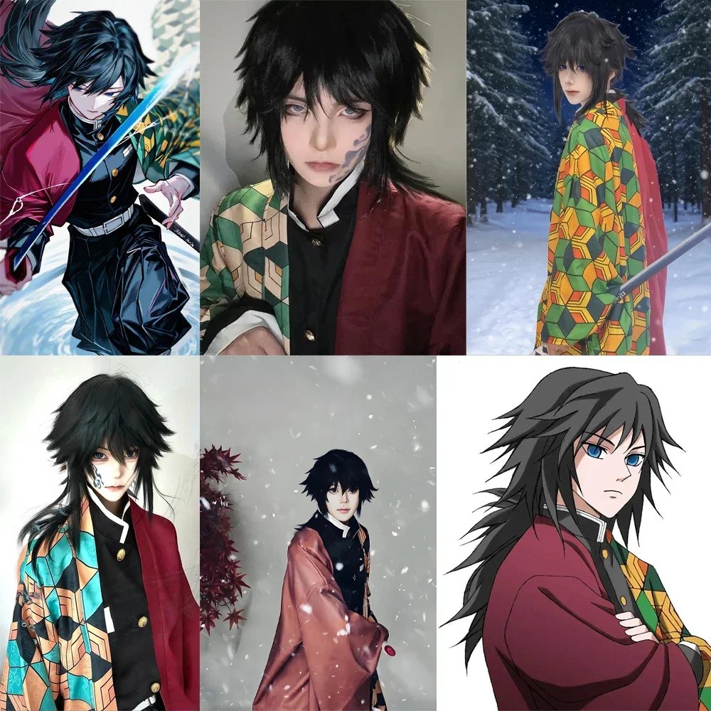 شعر مستعار أنيمي توميوكا جييو التأثيري المركب مقاس 20 بوصة ذيل حصان أسود ذو طبقات مظهر حفلة الهالوين وعيد الميلاد يوميًا بشكل طبيعي. #6