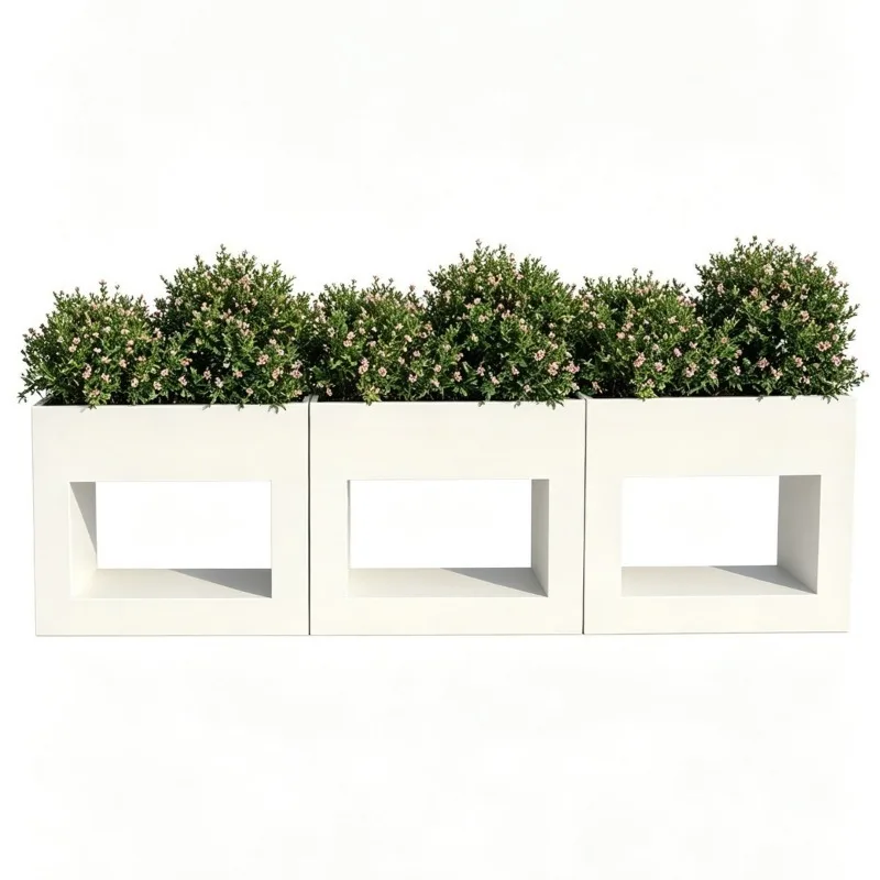 Custom Stainless Steel Planting Container, Outdoor Flower Box for Park Hotel Project