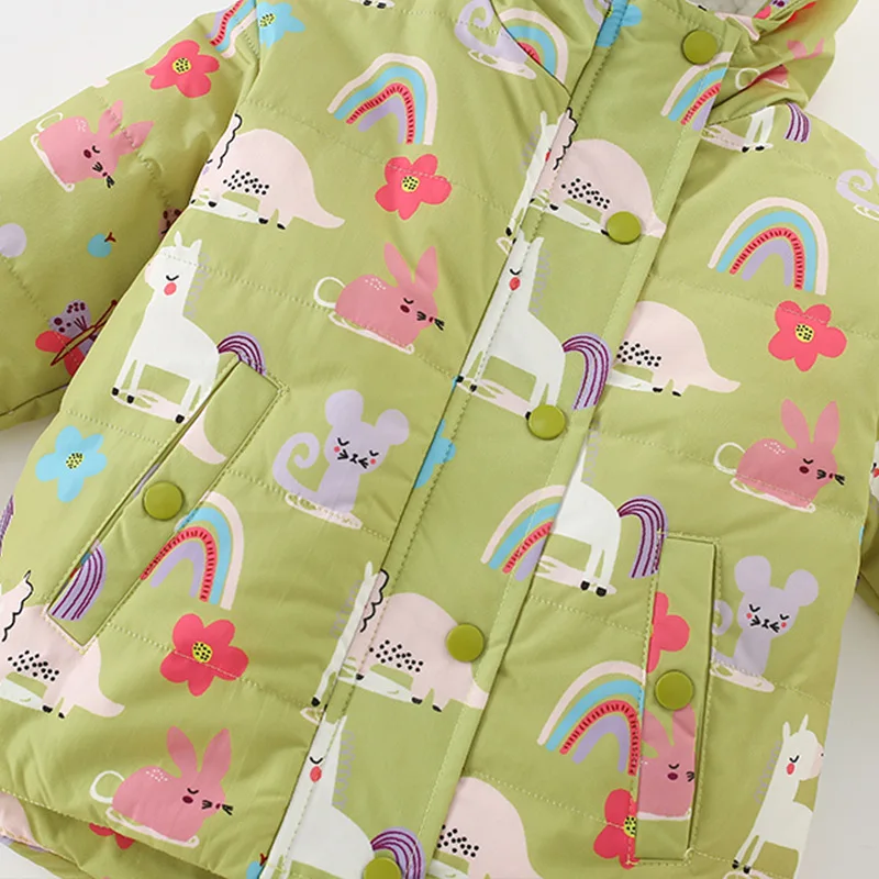 سترات الأطفال الفتيات Fce اصطف Thiened الربيع Jaet سستة معطف مقنع ملابس الأطفال أعلى للأطفال الصغار والمتوسطين