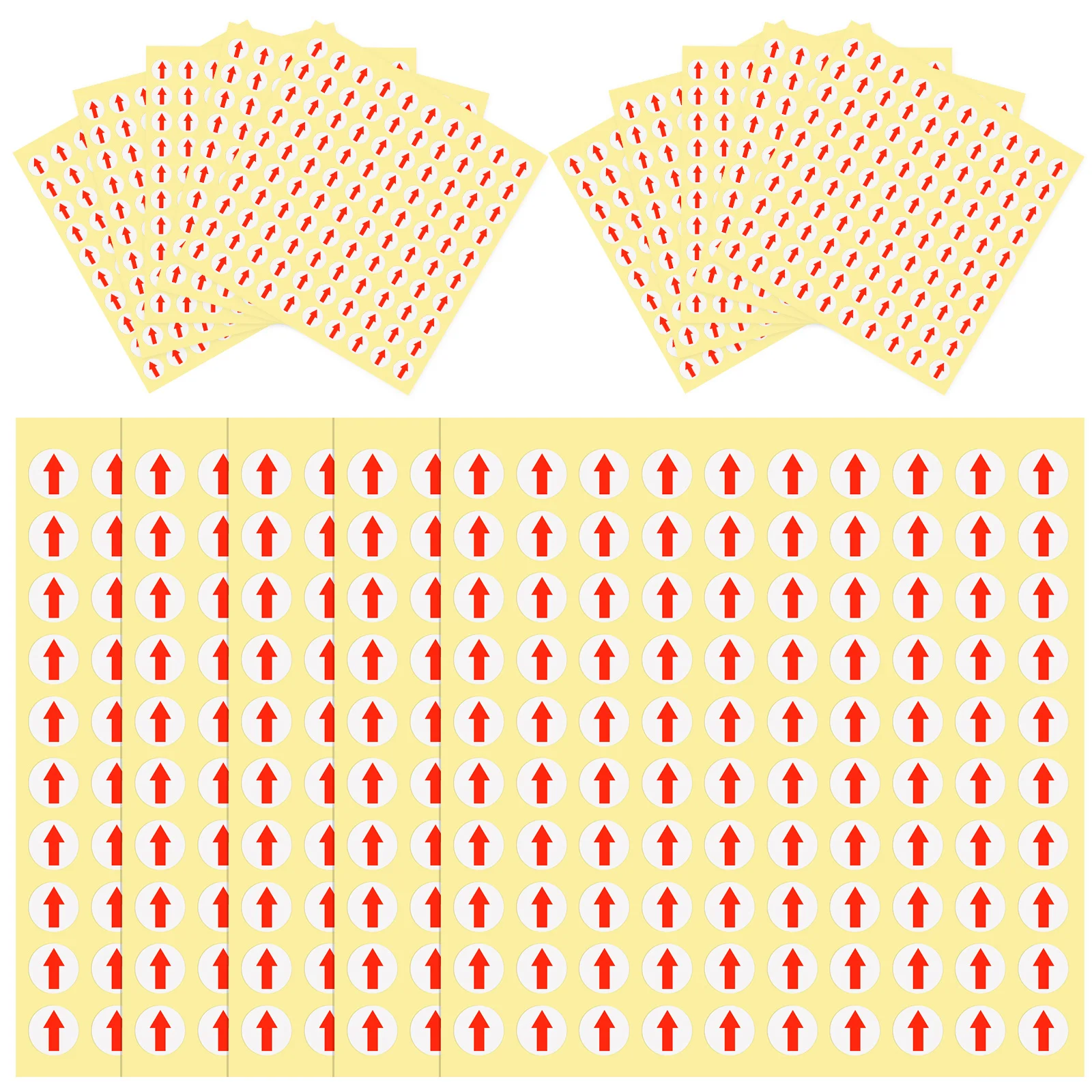 

6400pcs 10Mm Red Arrow Round Sticker Labels For Factory Office Store Use Defect Indicator Adhesive Labels For Product
