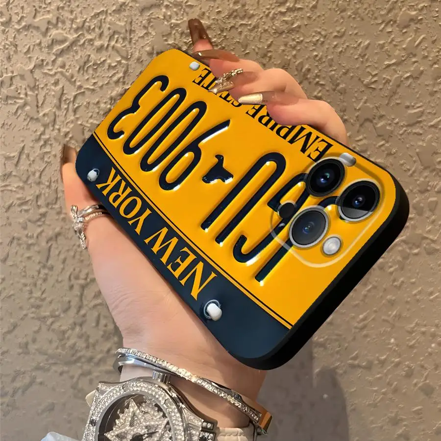 Funda Phone Cover Case for Apple iPhone 17 Pro Max 17e 12 15 Pro 7 8 Air 13 XR XS MAX 16 14 11 Yellow License Plate Art view 4