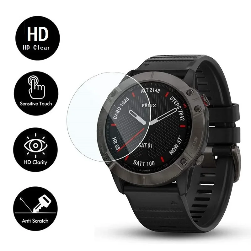 ฟิล์มกระจกนิรภัยป้องกันหน้าจอสมาร์ทวอท์ช5ชิ้นสำหรับ Garmin Tactix Delta sapphire/ รุ่นพลังงานแสงอาทิตย์
