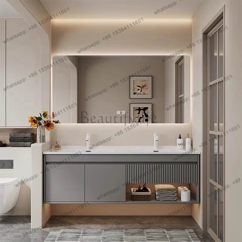 Simple Modern Bathroom Cabinet Partitions Accessories Makeup Cupboard Display Magazine