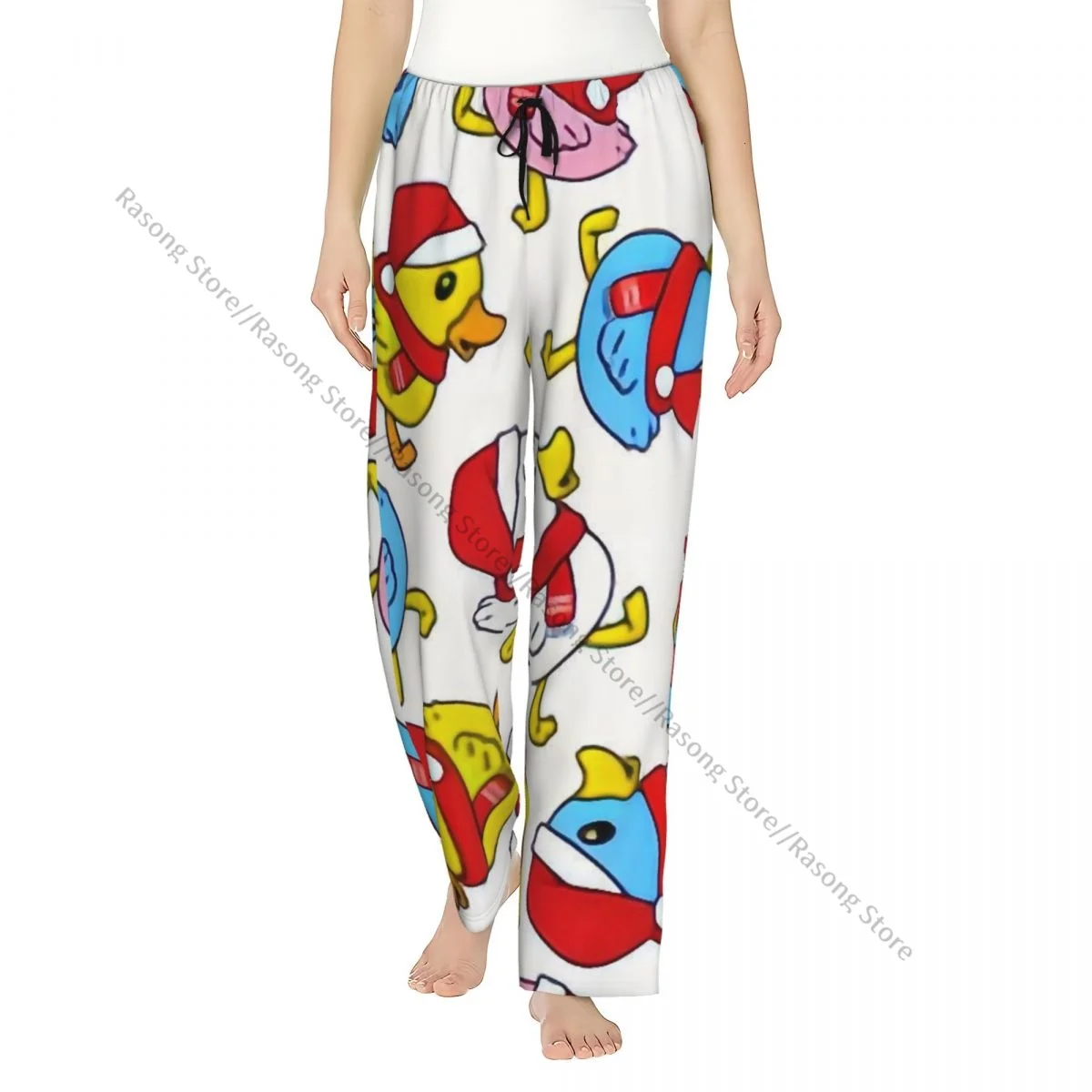 

Уютные фланелевые пижамные штаны для женщин, шляпа Санта-Клауса с рождественским принтом, штаны для сна, домашняя одежда для дома