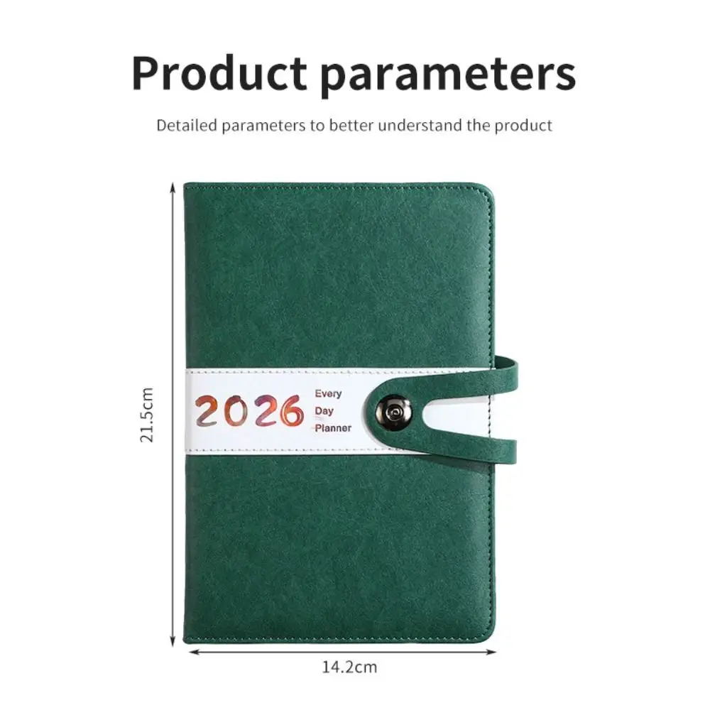 Portable A5 2026 Agenda Book To Do List Planner Reminder Daily Planner Textured PU Schedule Book Students