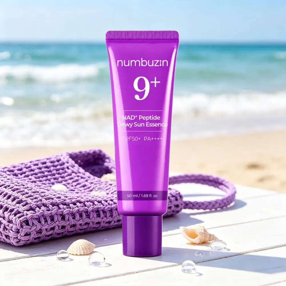 Numbuzin No.9 NAD+ Peptide Dewy Sun Essence SPF50+ PA++++ Korean Professional High Protection Summer Seaside Vacation Sunscreen