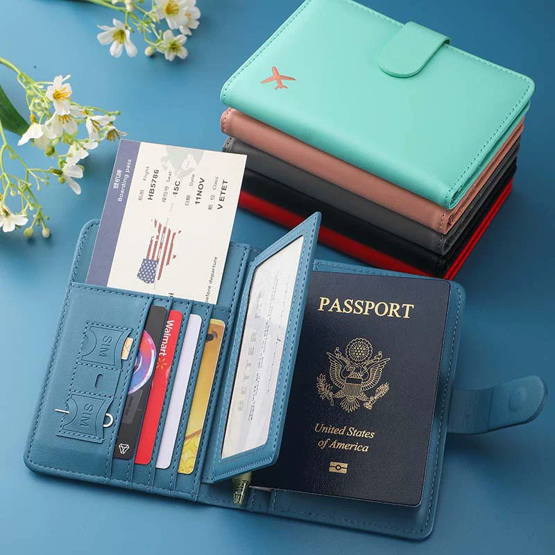 

Passport Cover For Women PU Leather Man RFID Travel Passport Holder Credit Card Holder Case Wallet Business Travel Accessories
