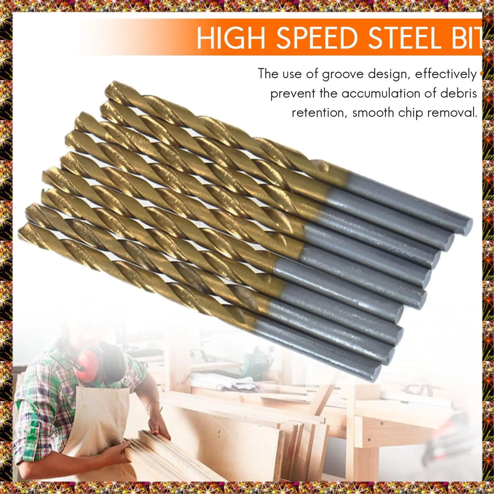 BTCL 50 Pcs Titanium Coated High Speed Steel Drill Bit Set Tool 1/1.5/2/2.5/3Mm