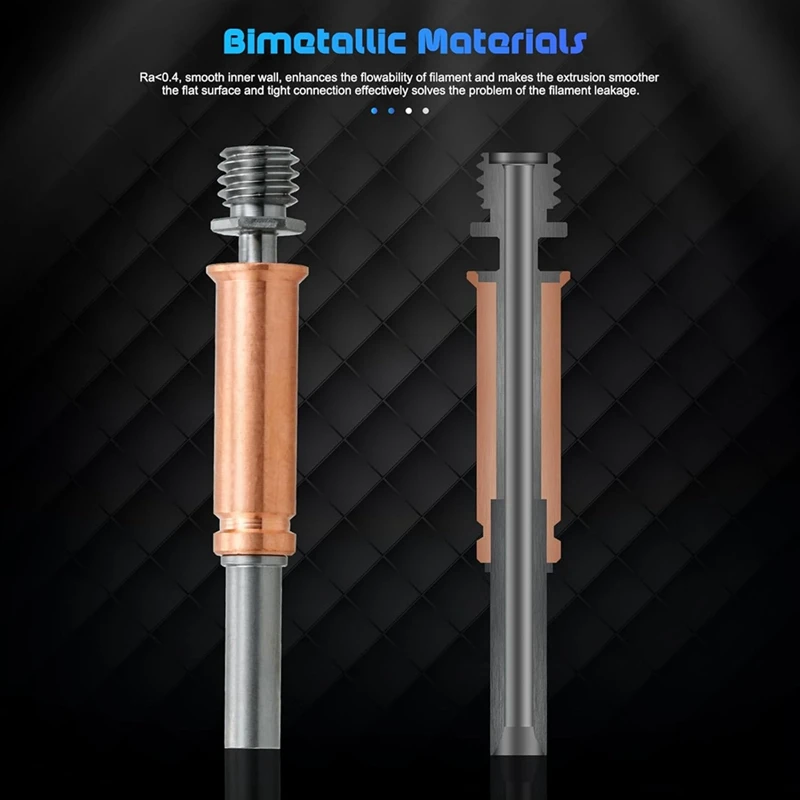 For 3 Bimaterial Heatbreak Throat,High Temperature Resistant Long Hose,3D Printer Assembled Extruder HotEnd Throat [No.3 Elnic]